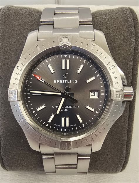 used breitling colt 41|Breitling colt 41 tempest grey.